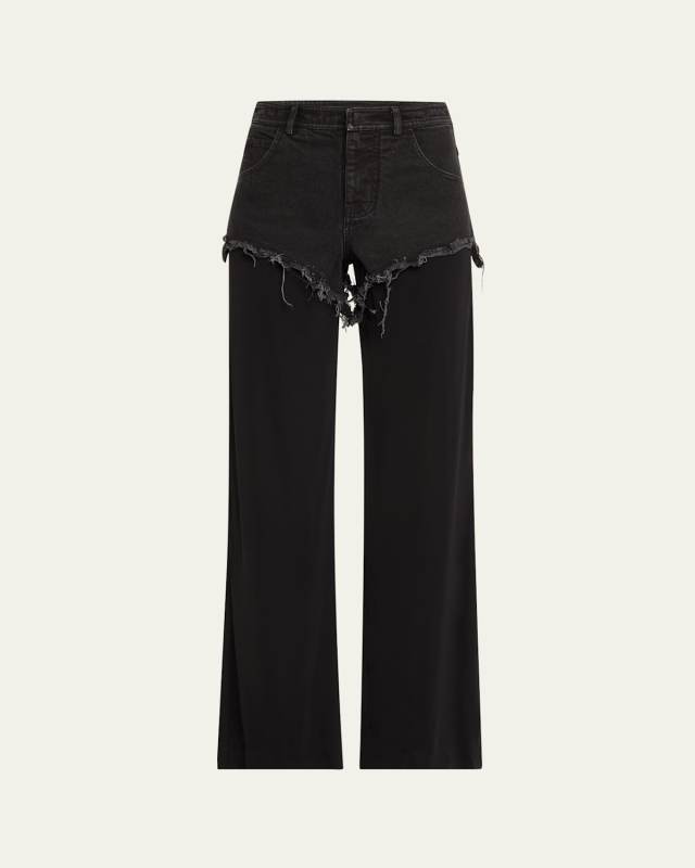 Duke Splice Layered Straight Jeans